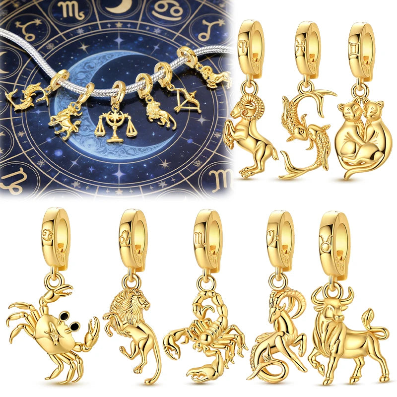 925 Sterling Silver 12 Constellation 12 Zodiac Charms