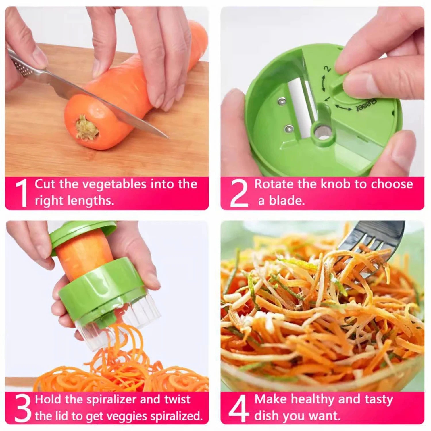 Adjustable Vegetable Spiral Grater Cutter