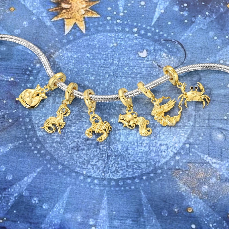 925 Sterling Silver 12 Constellation 12 Zodiac Charms