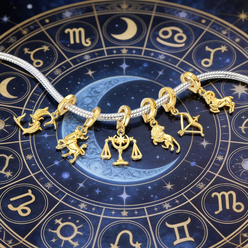 925 Sterling Silver 12 Constellation 12 Zodiac Charms