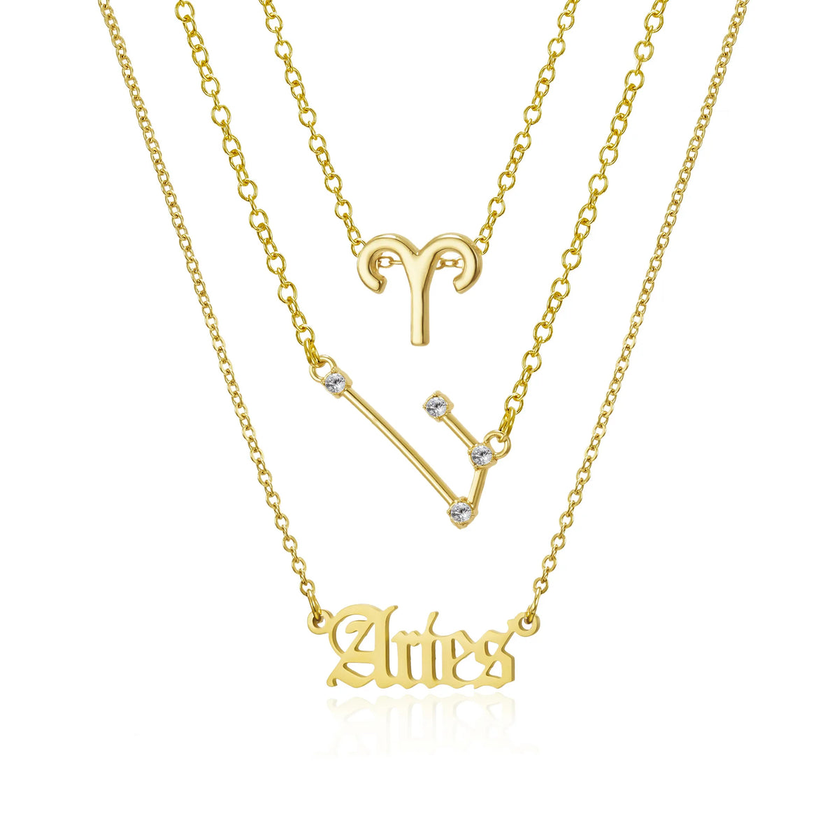 3Pcs/set 12 Zodiac Sign Necklace For Women