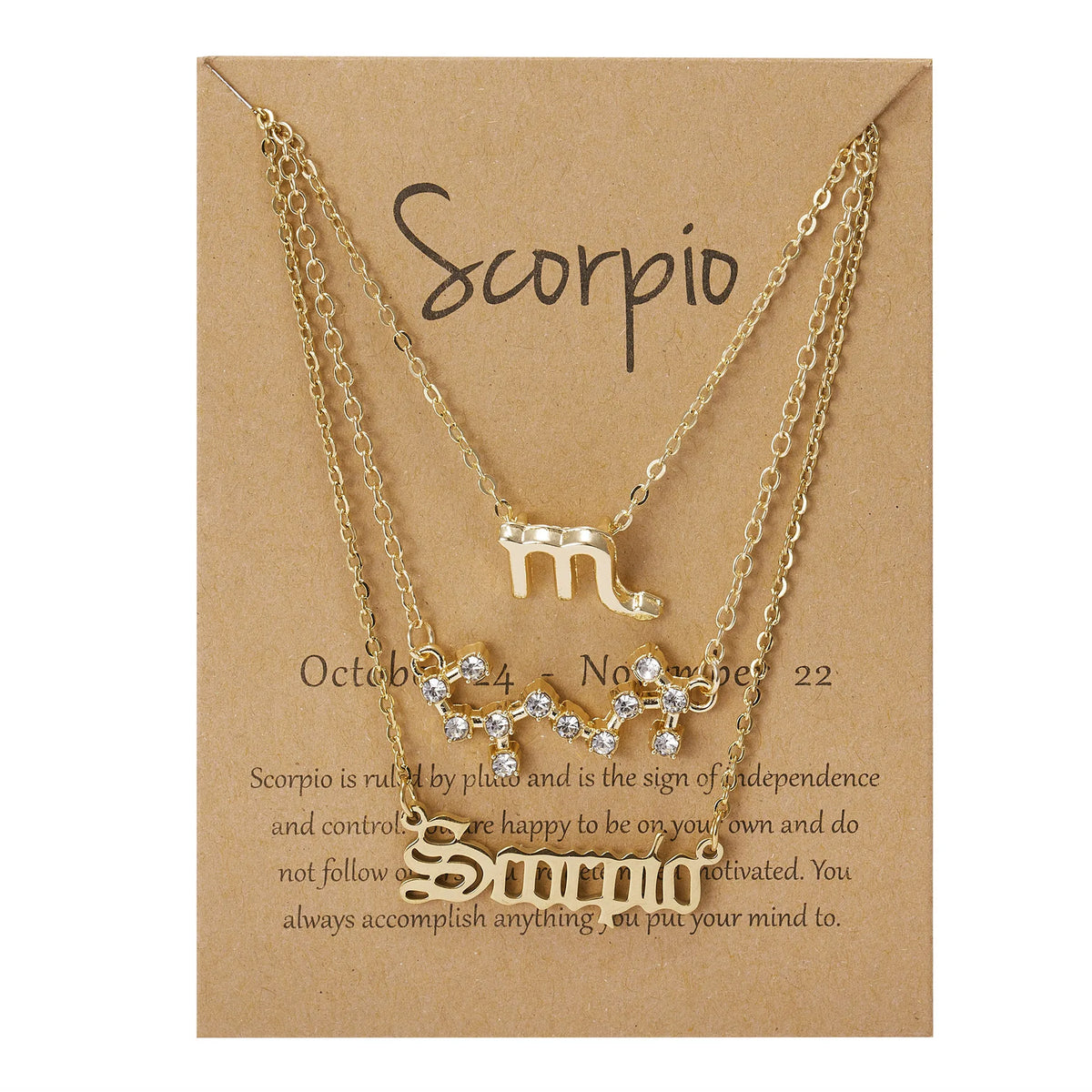 3Pcs/set 12 Zodiac Sign Necklace For Women