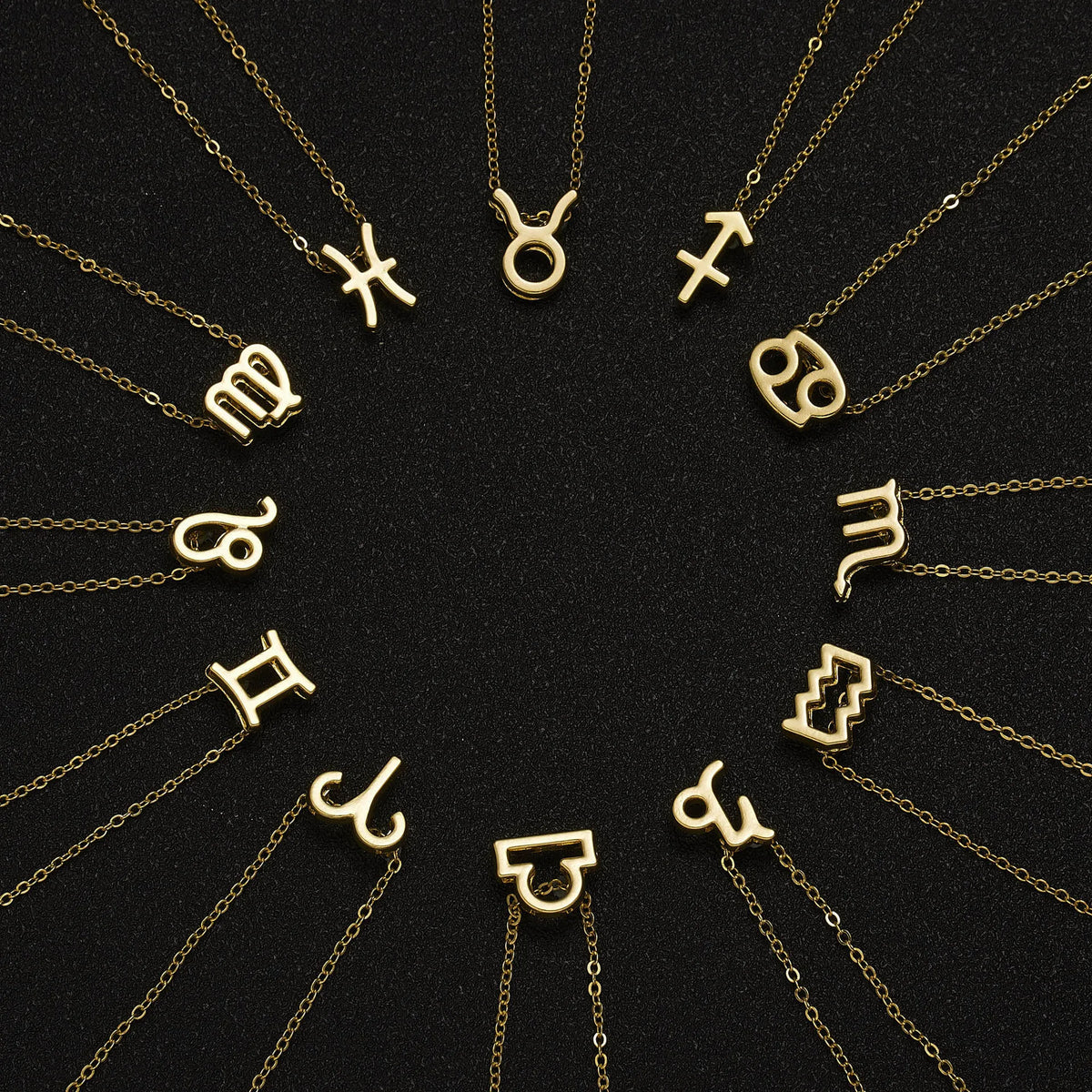 3Pcs/set 12 Zodiac Sign Necklace For Women