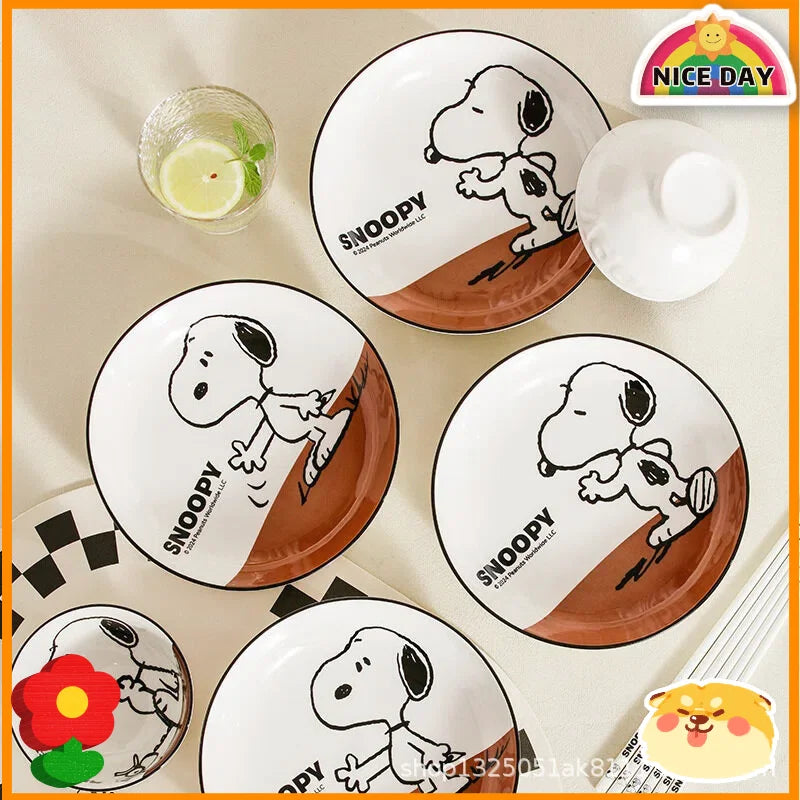 Snoopy Cute Series Couple High Aesthetic Dining Plate