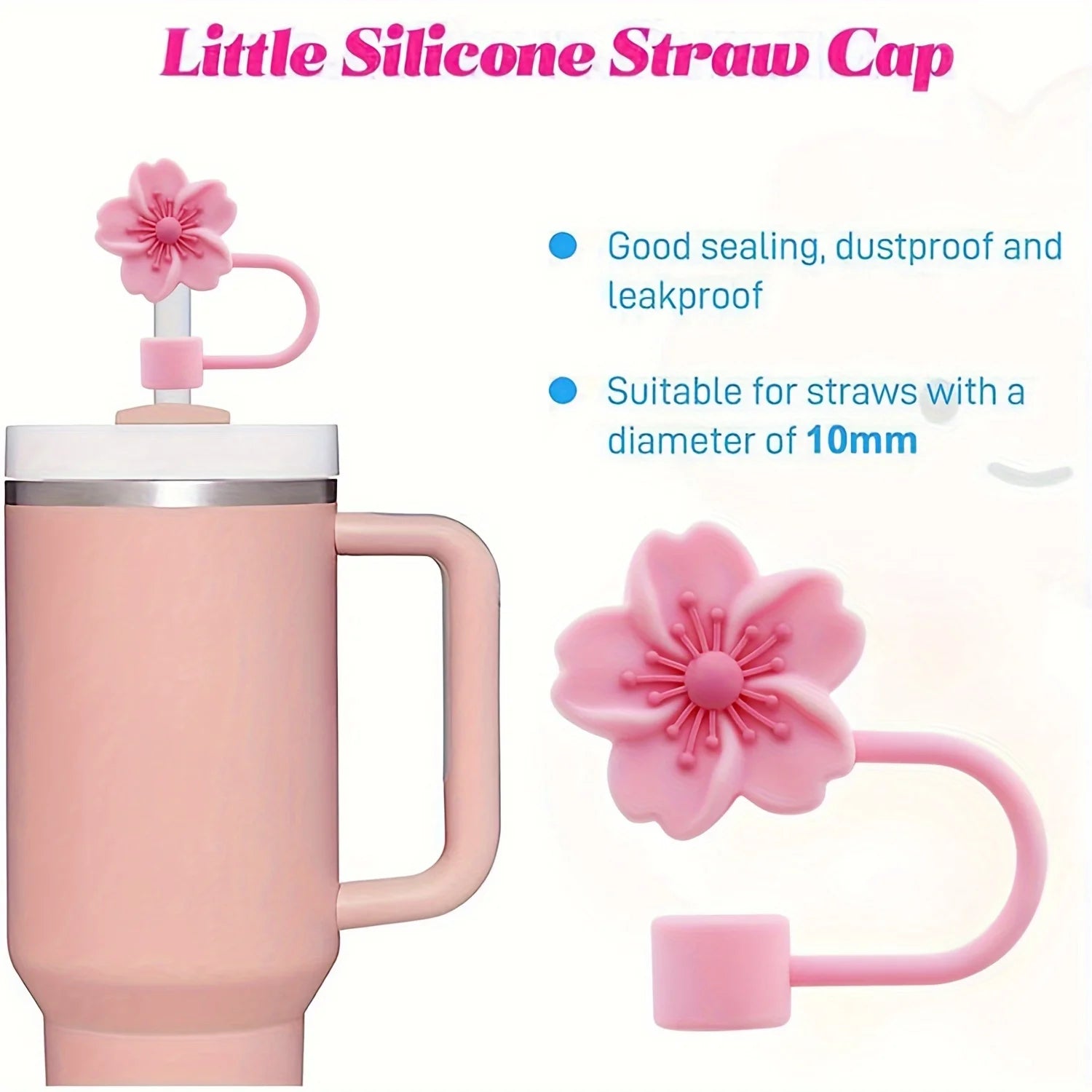 Flower Silicone Straw Covers (Cup not included)