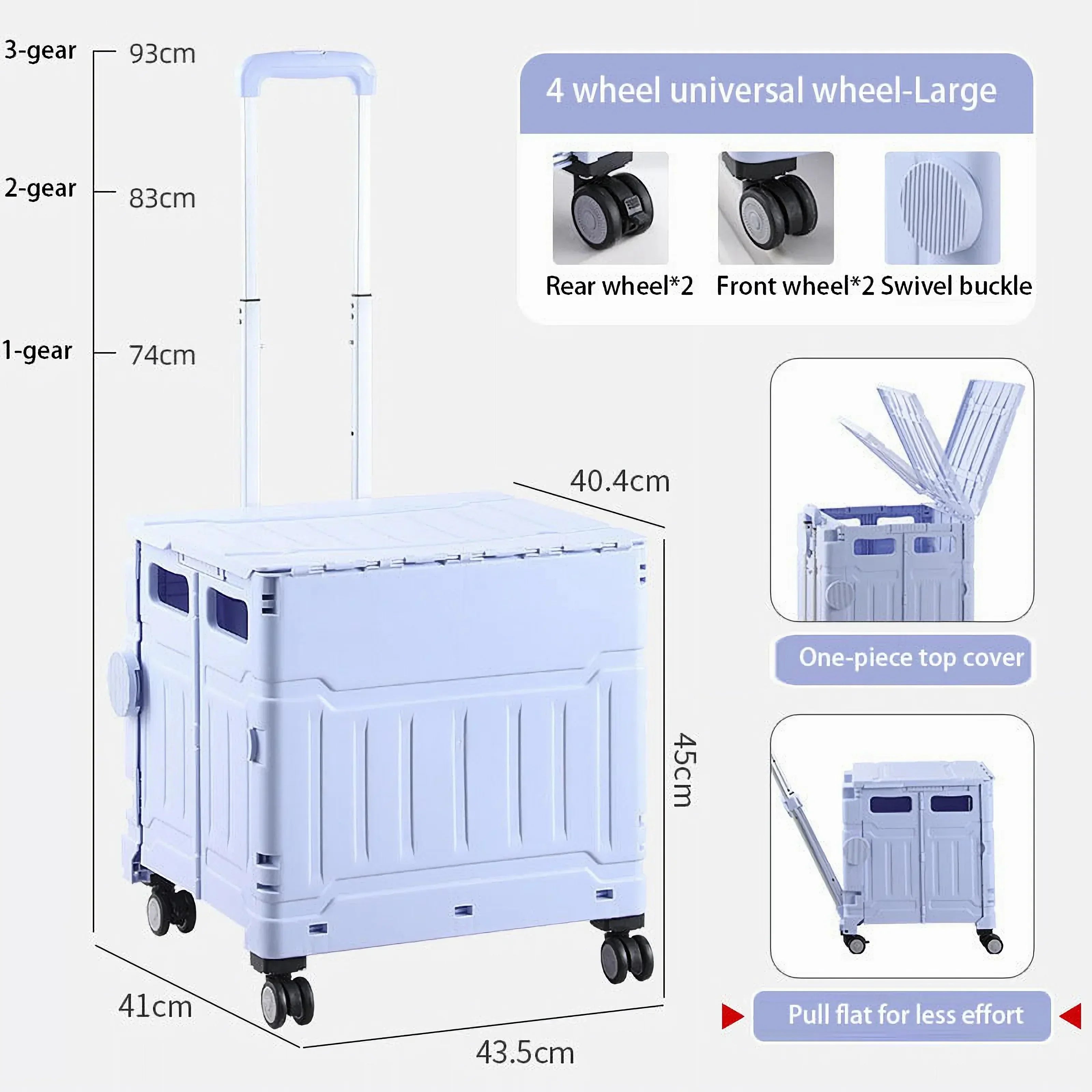 Collapsible Rolling Crate with Stair Climbing Wheel