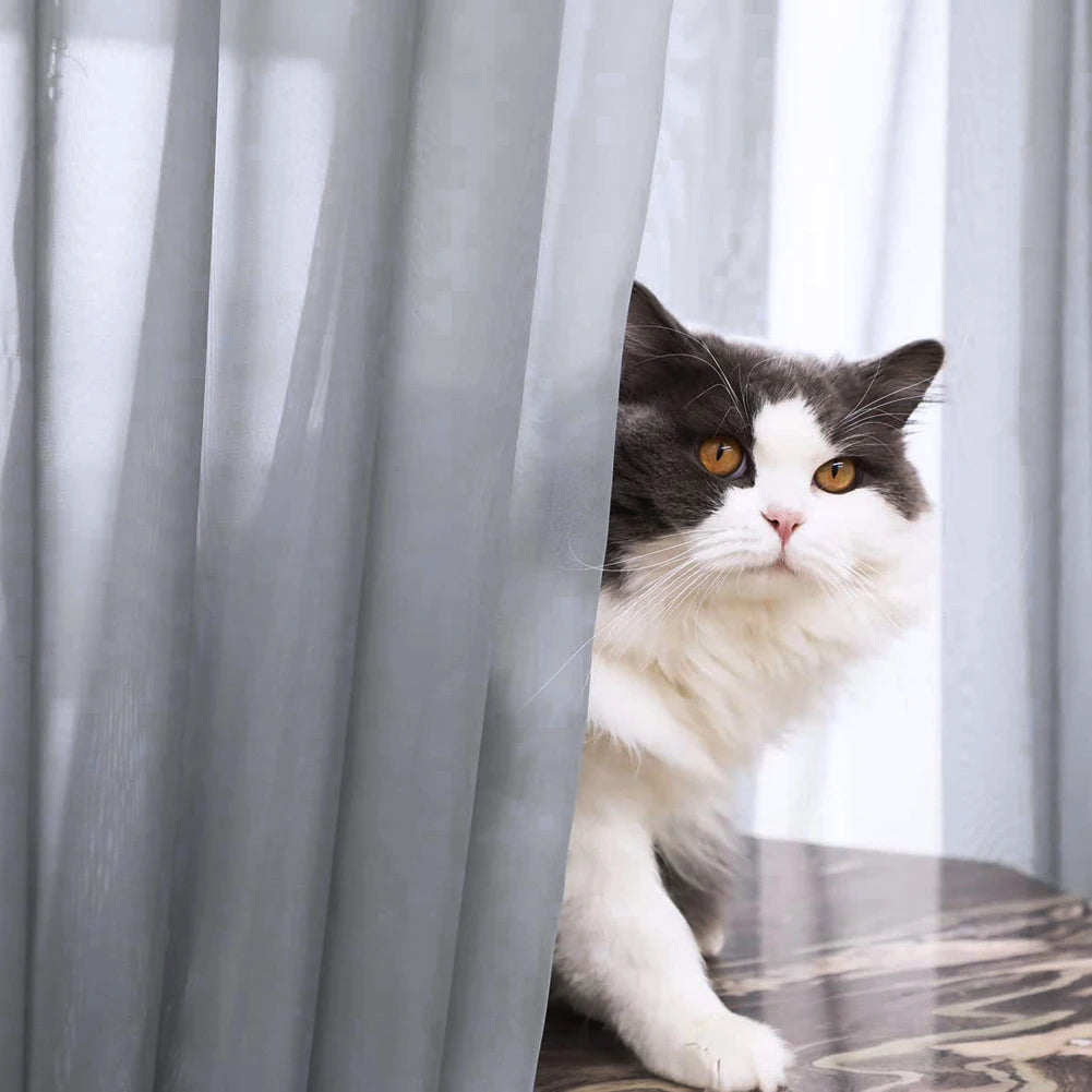 Shading Solid White Sheer Curtains