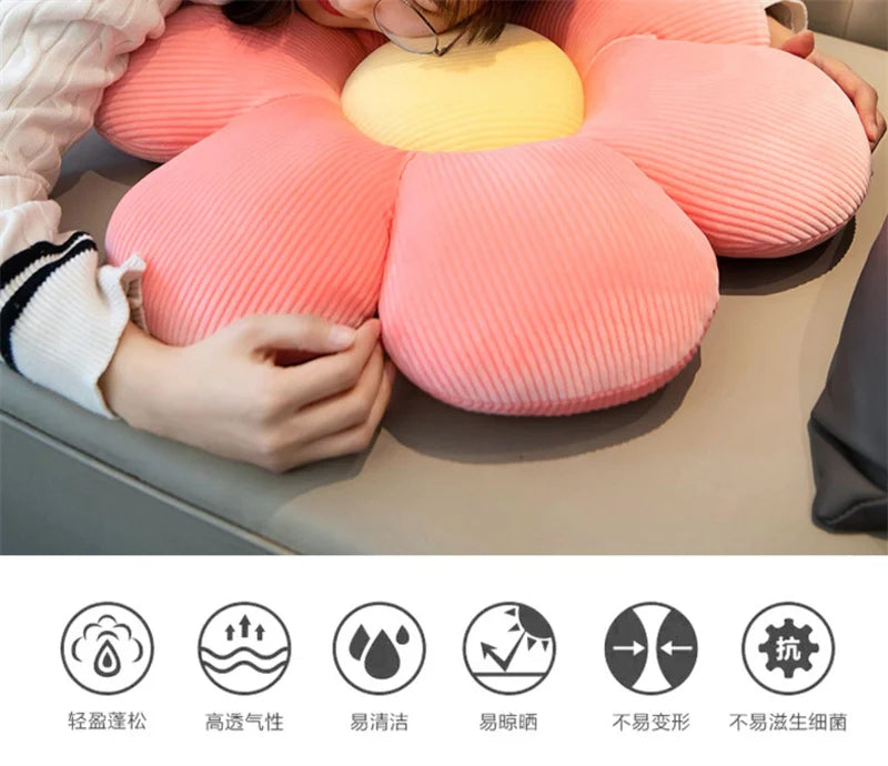 Stuffed Six Petal Flower Cushion