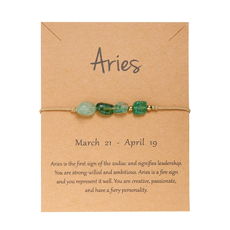 12 Constellation Natural Stone Beads Bracelet