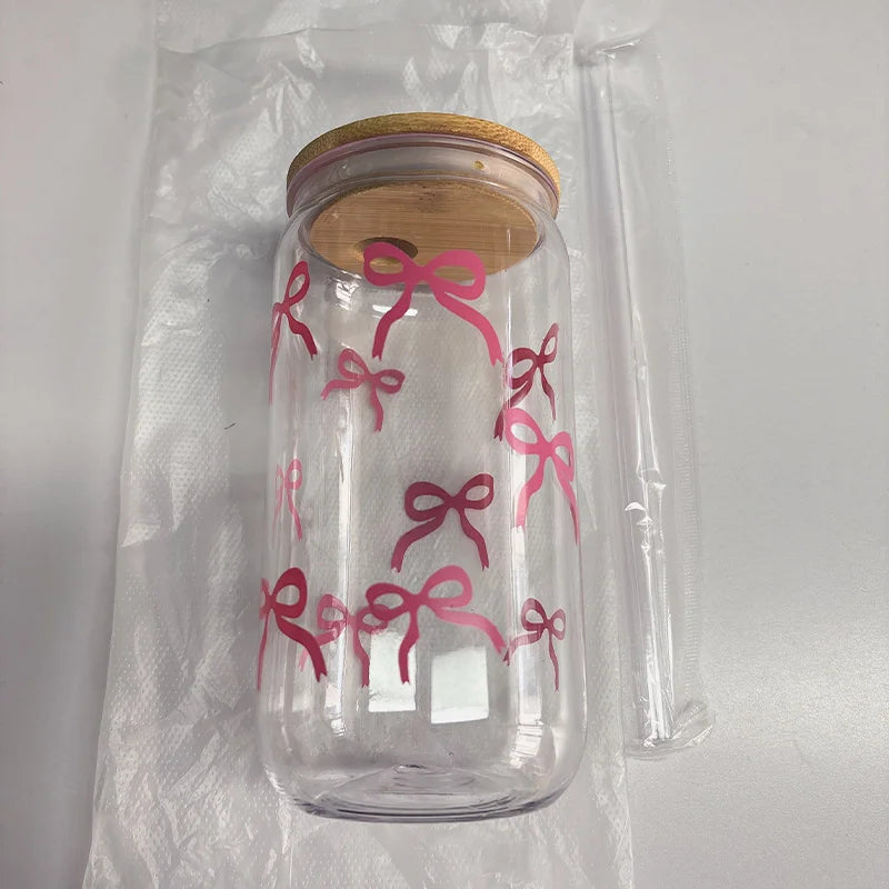 500ml Cute Bow Glass Cup