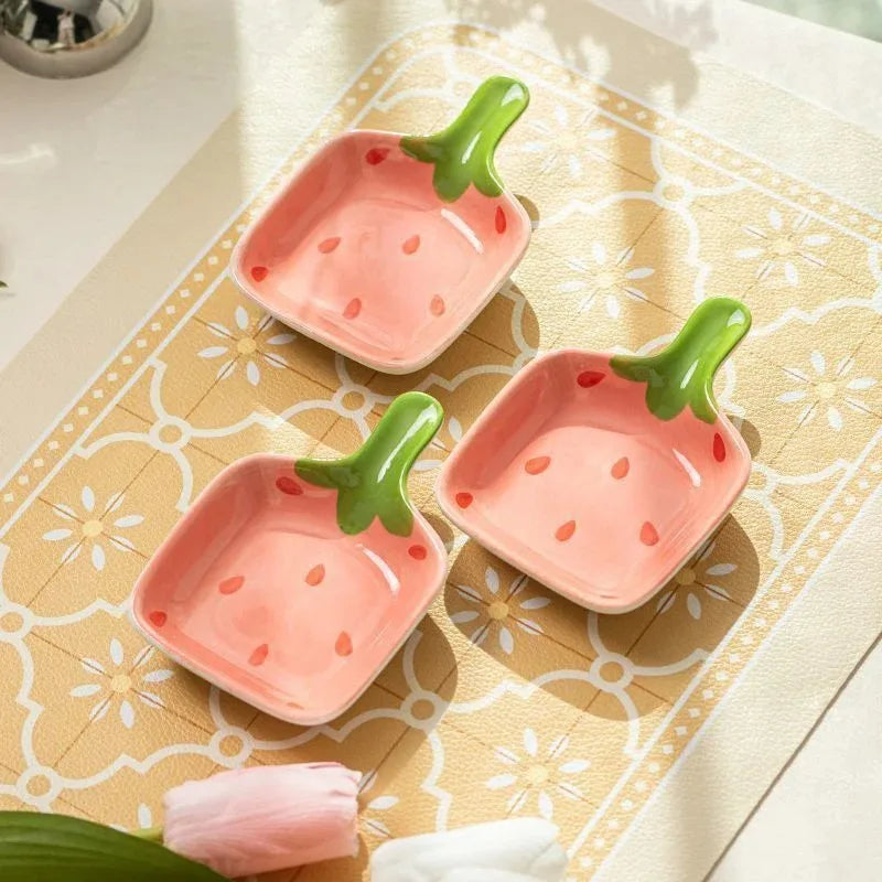 Strawberry Ceramic Snack Plate