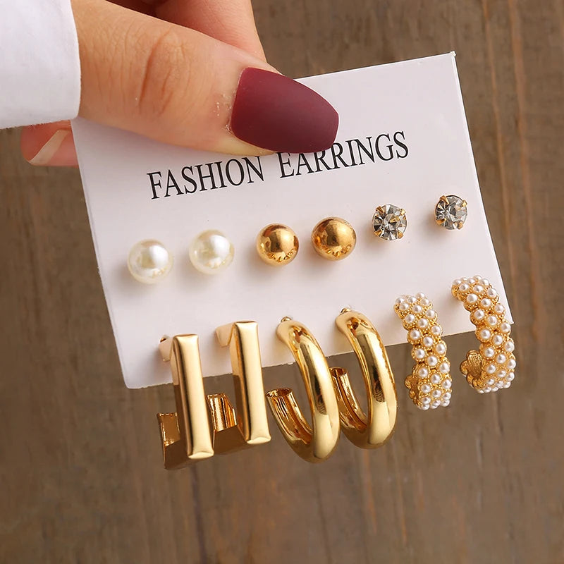 Gold Earrings Set