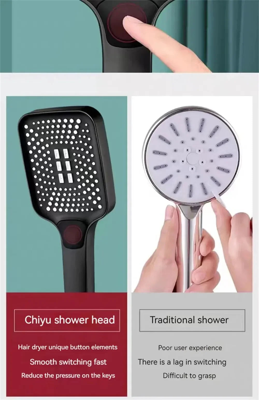 Adjustable Shower Head with 3 Mode