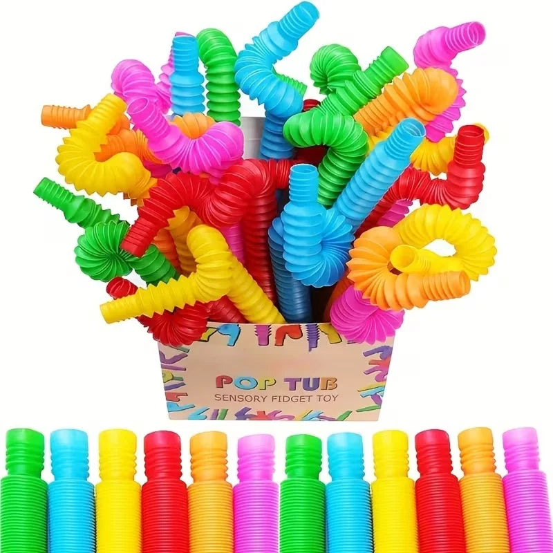 Colorful Pop Tubes Sensory Toys