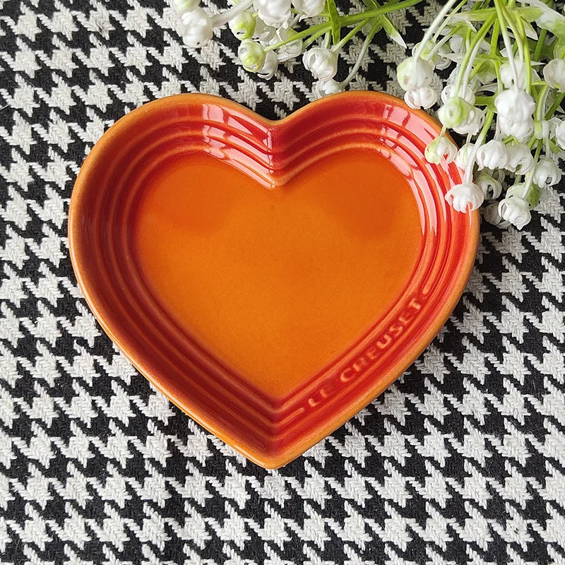 12cm Gradient Heart-shaped Ceramic Dishes