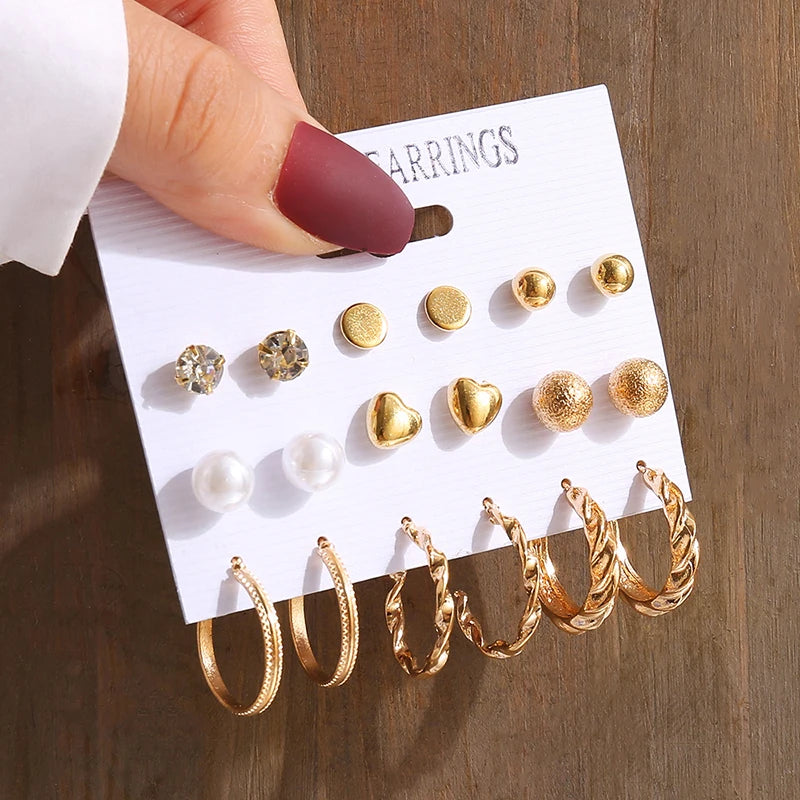 Gold Earrings Set
