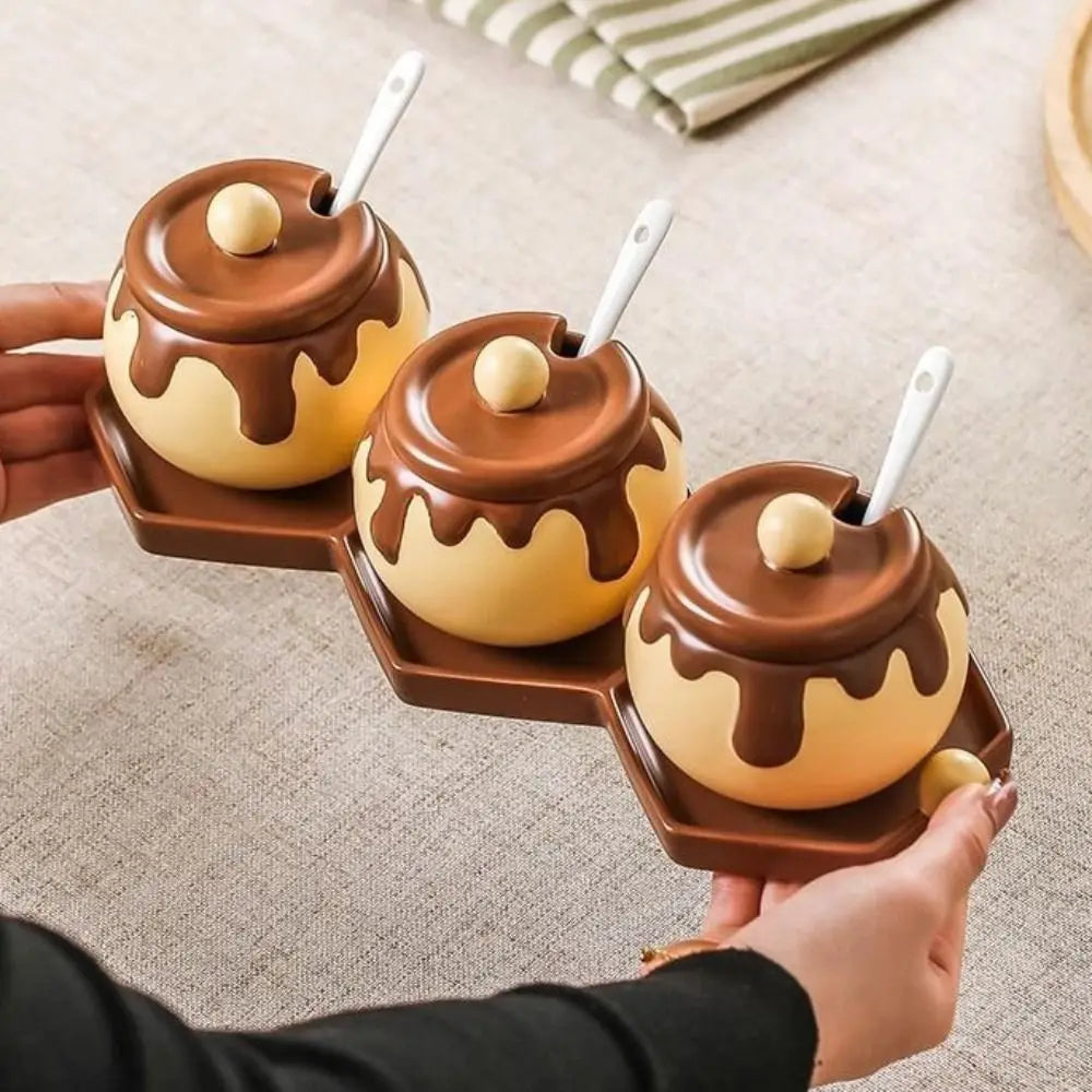 Ceramic Seasoning Jar (Cartoon Honey Jar design)