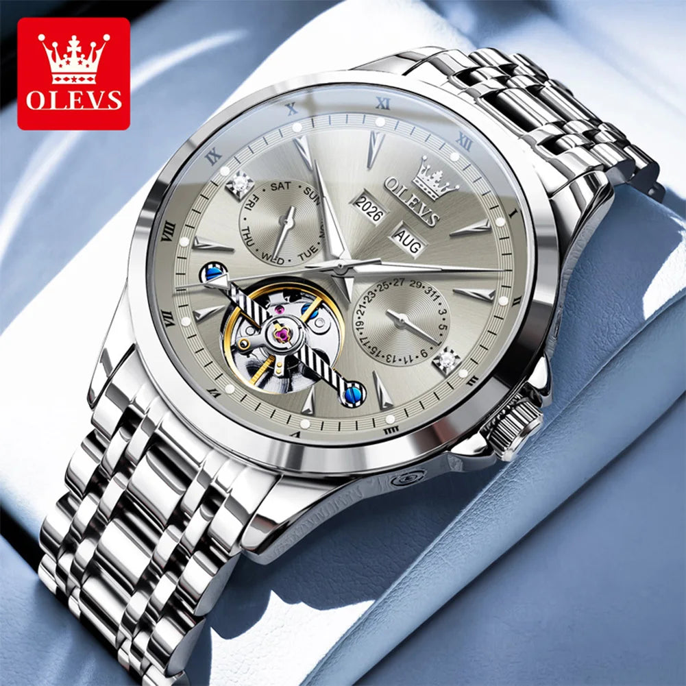 OLEVS 7091 Automatic Men's  Stainless Steel Waterproof Watch