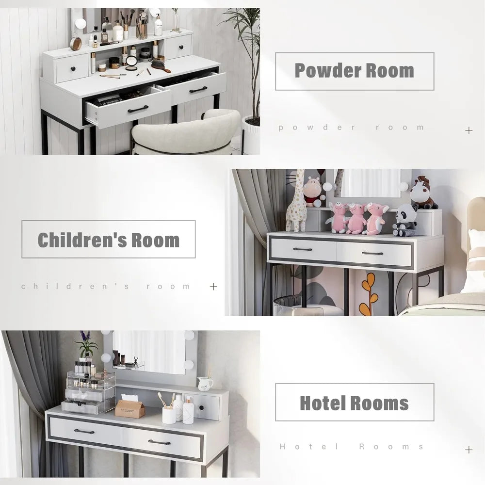 Makeup Table with Adjustable Lights