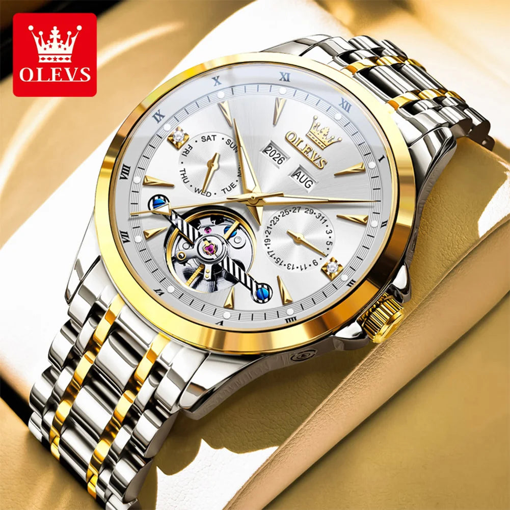 OLEVS 7091 Automatic Men's  Stainless Steel Waterproof Watch