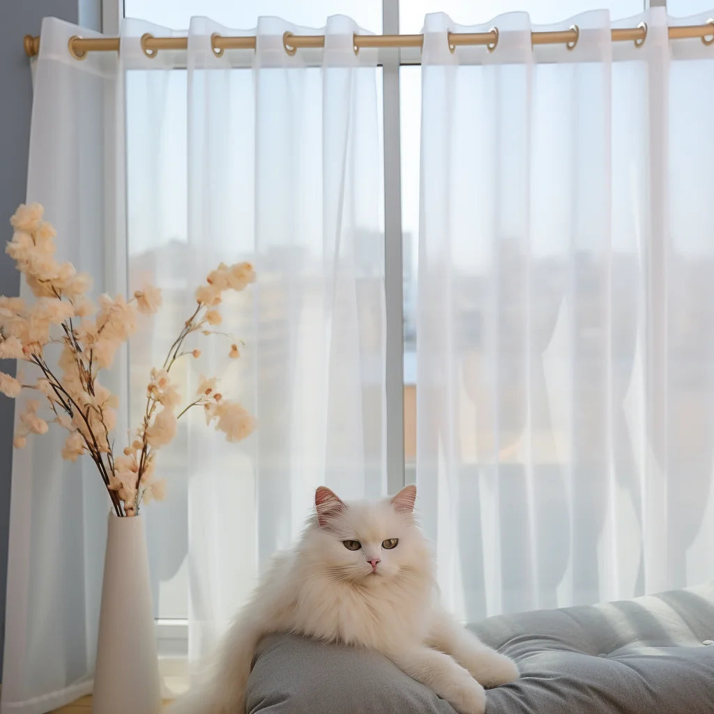 Shading Solid White Sheer Curtains