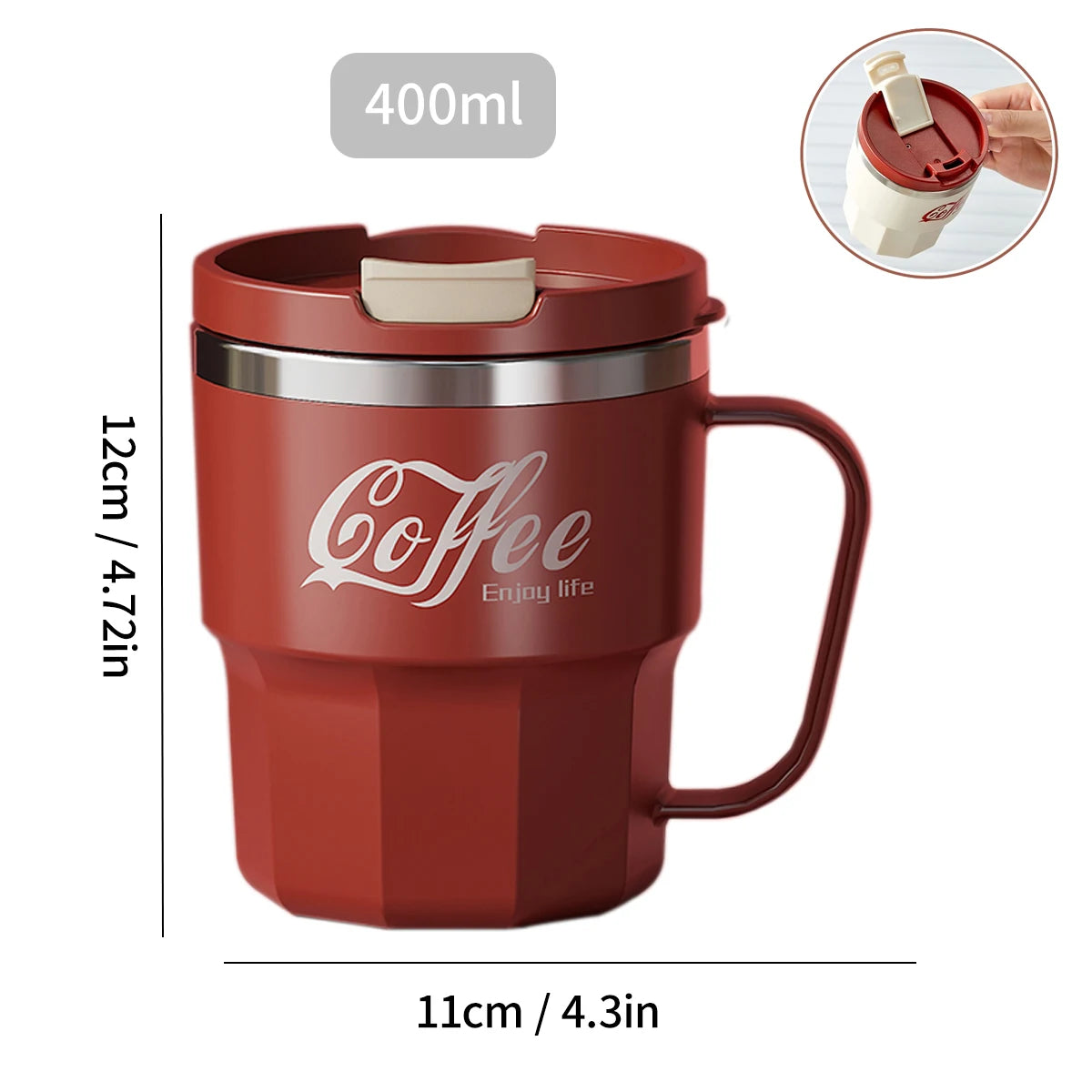 WORTHBUY 304 Stainless Steel Double Wall Insulated Coffee Cup