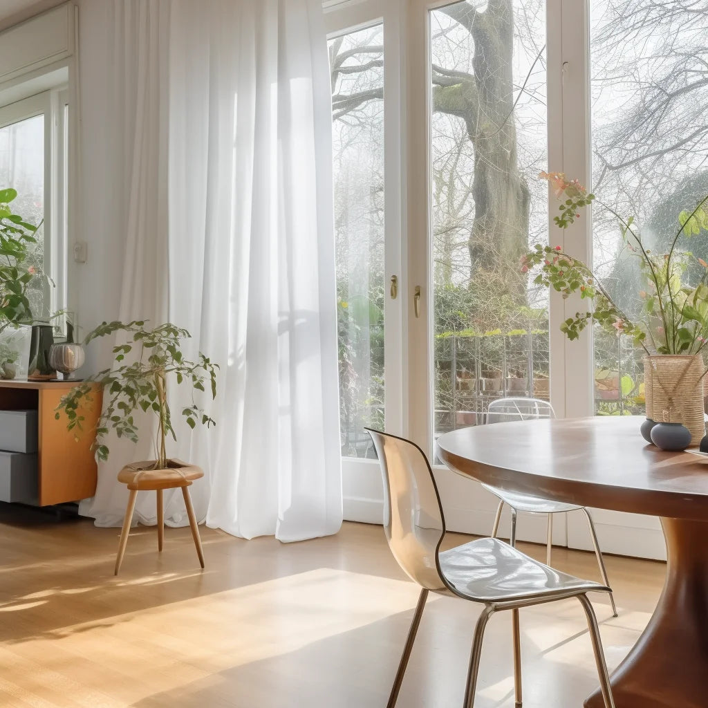 Shading Solid White Sheer Curtains