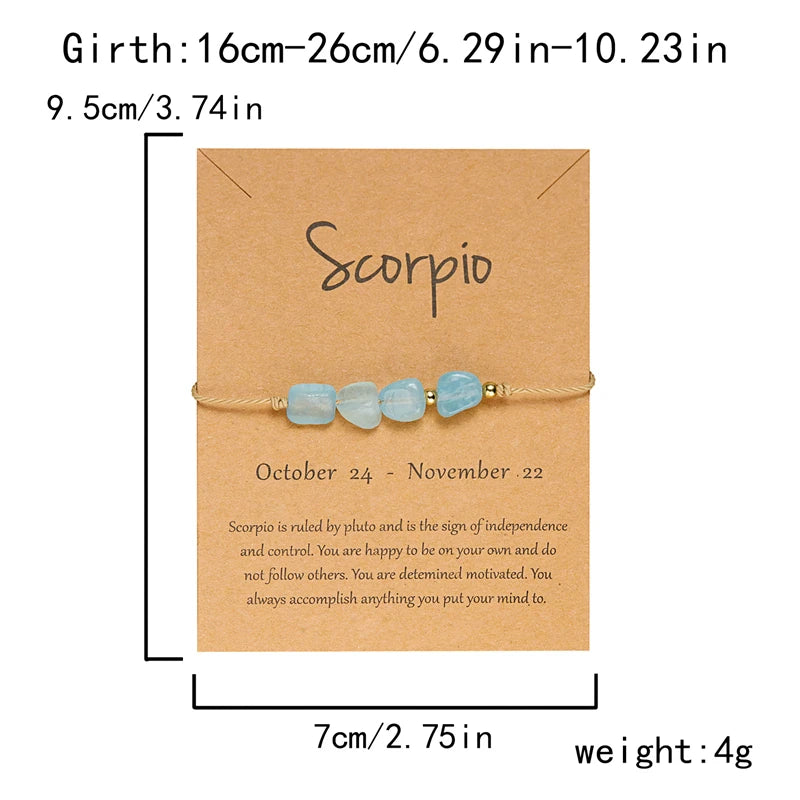 12 Constellation Natural Stone Beads Bracelet