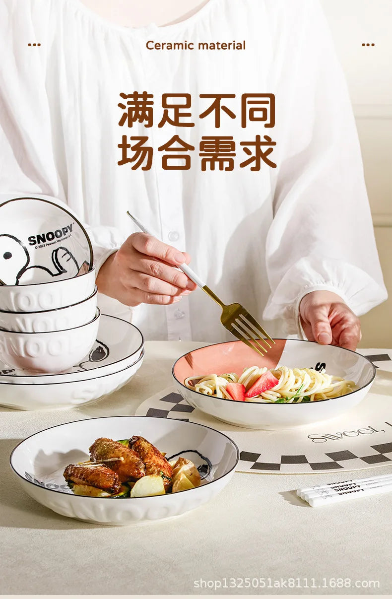 Snoopy Cute Series Couple High Aesthetic Dining Plate