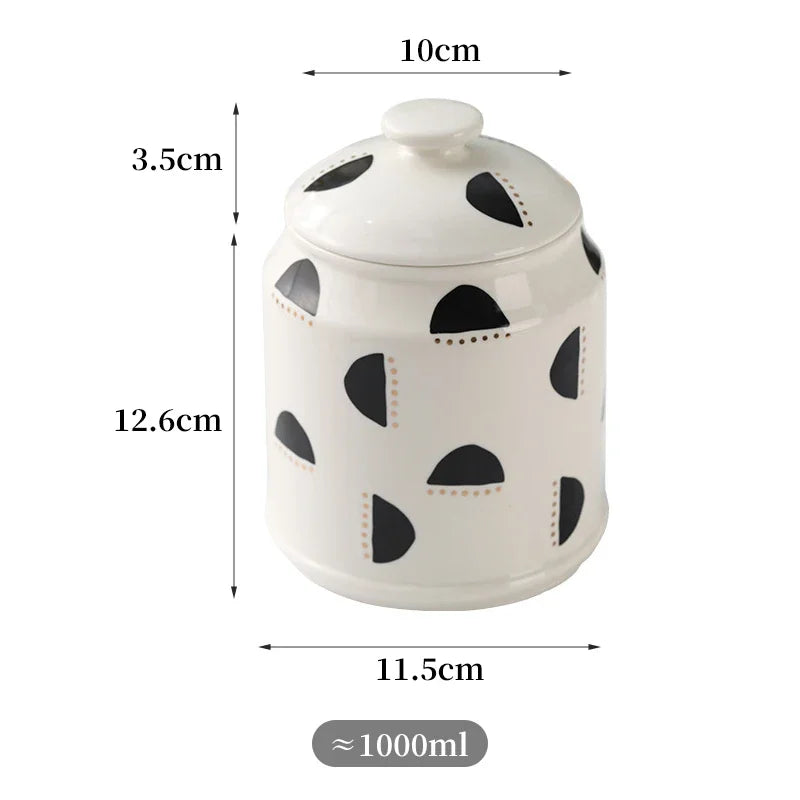 Nordic Style Ceramic Jar with Lid