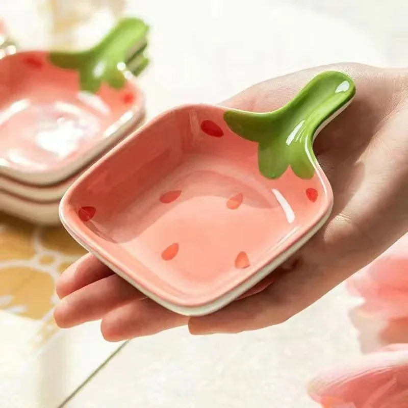 Strawberry Ceramic Snack Plate