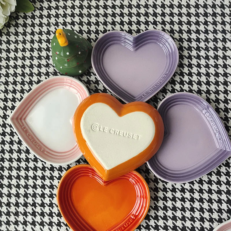 12cm Gradient Heart-shaped Ceramic Dishes
