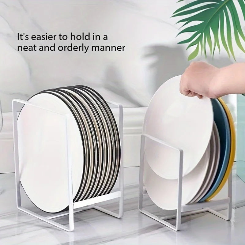 1pc Sleek Metal Dish Rack Set