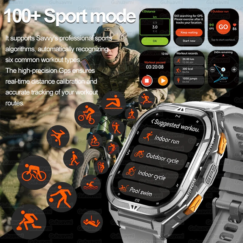 2026 New Military Outdoor Sports Smart Watch