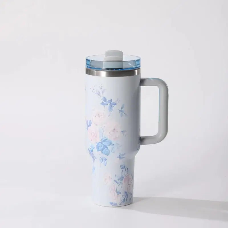 40oz stainless steel flower print thermal cup