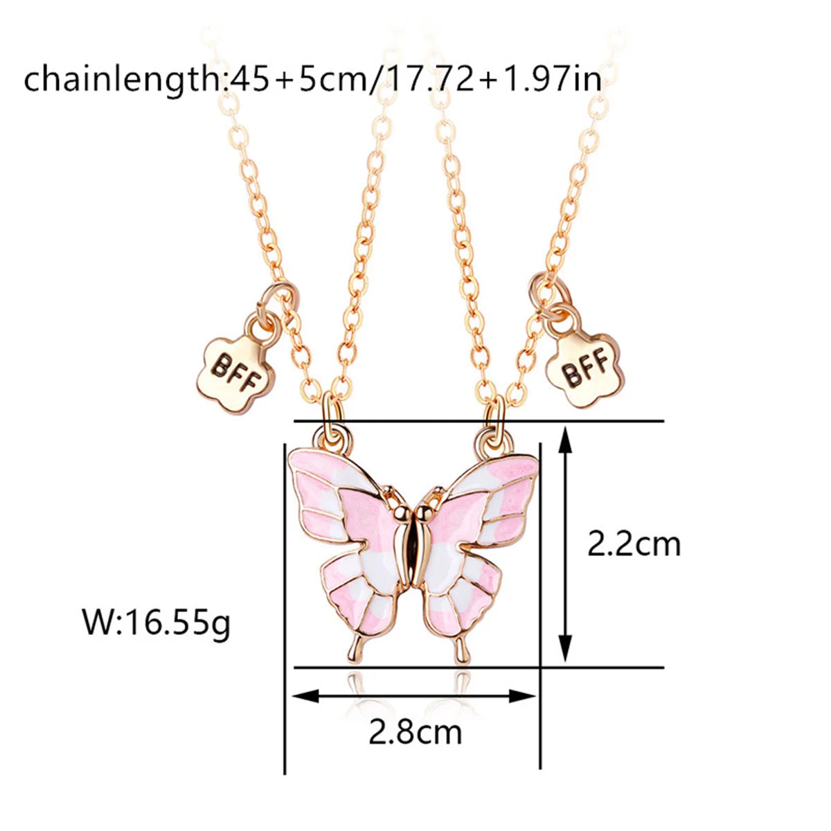 2Pcs Cute Cartoon Animal Magnetic Necklace