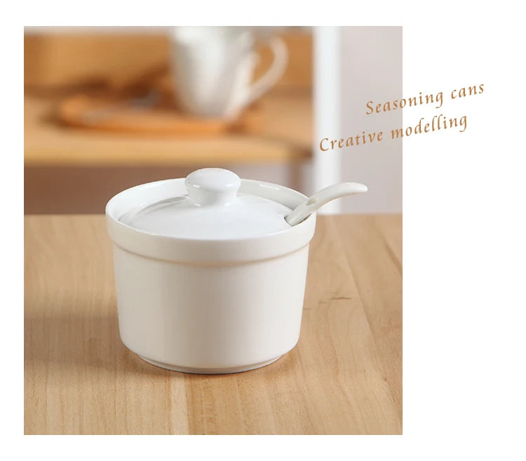 Ceramic Seasoning Jars with Wooden Lid