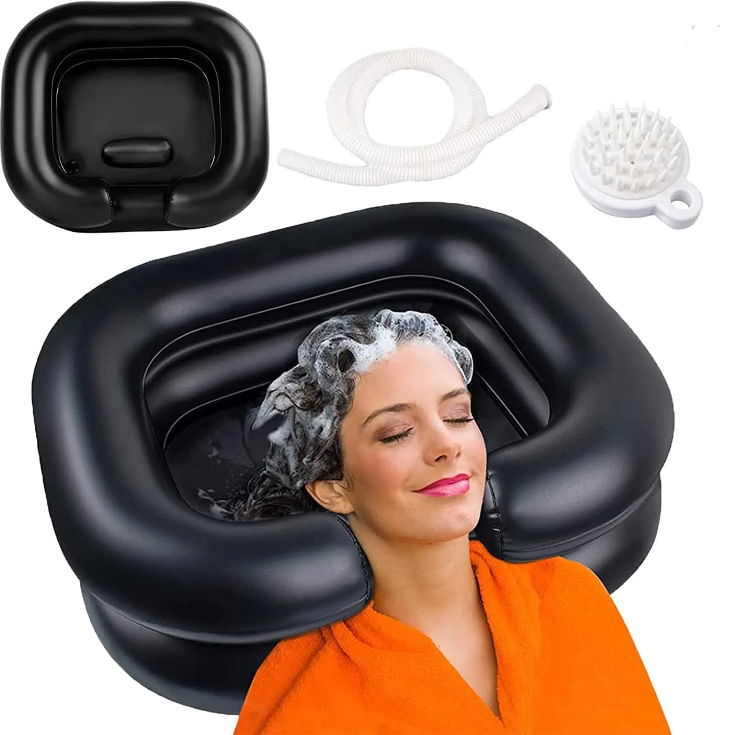 Inflatable shampoo basin