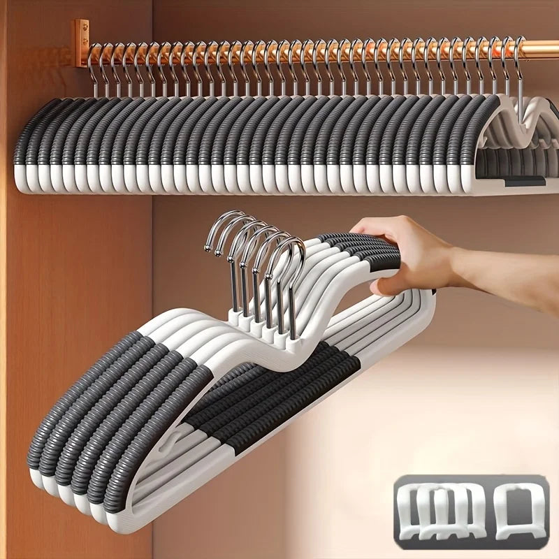 20pcs Space-Saving Plastic Hangers with Connectors