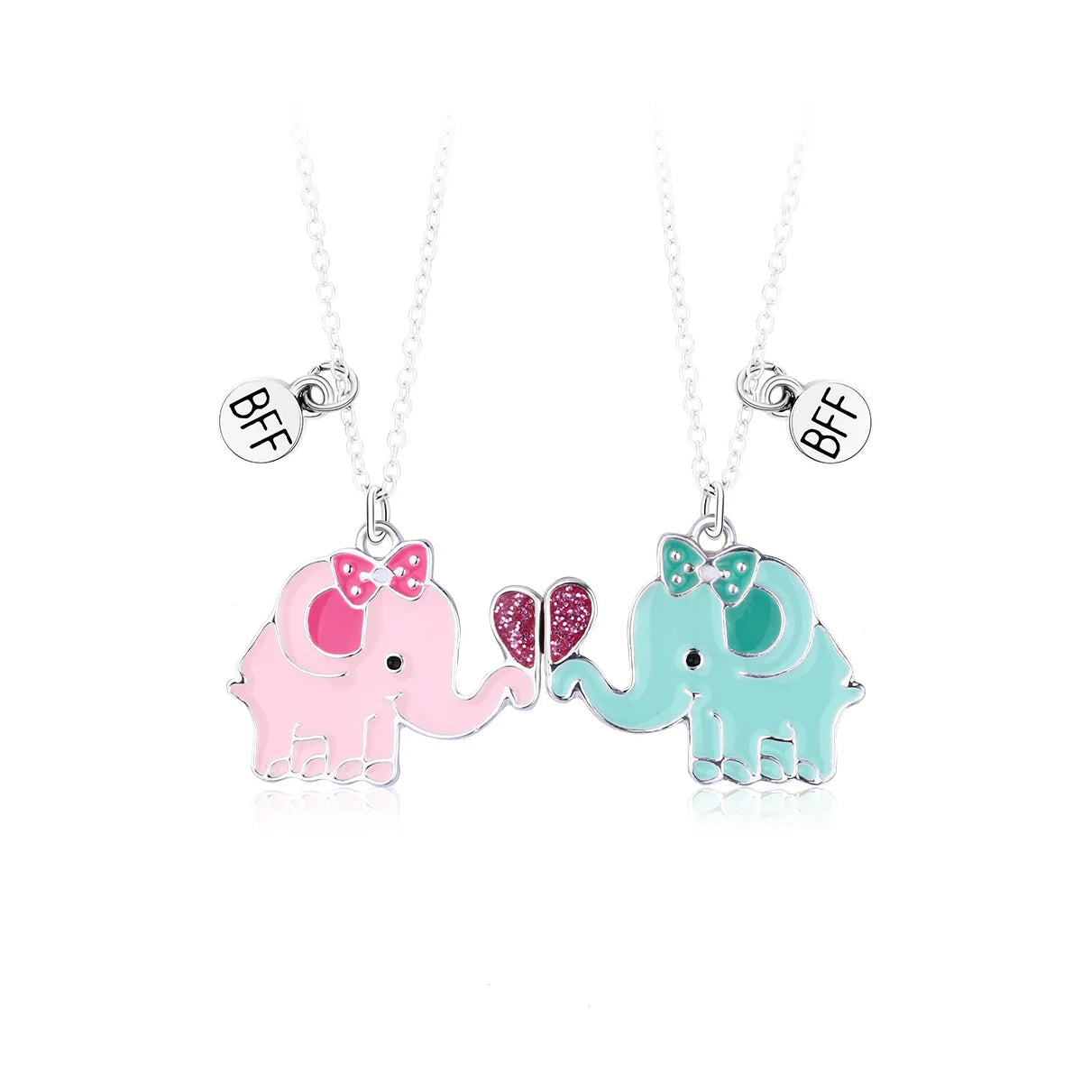 2Pcs Cute Cartoon Animal Magnetic Necklace
