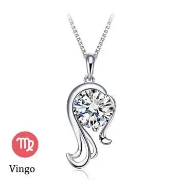 Crystal zodiac signs Pendant Necklace