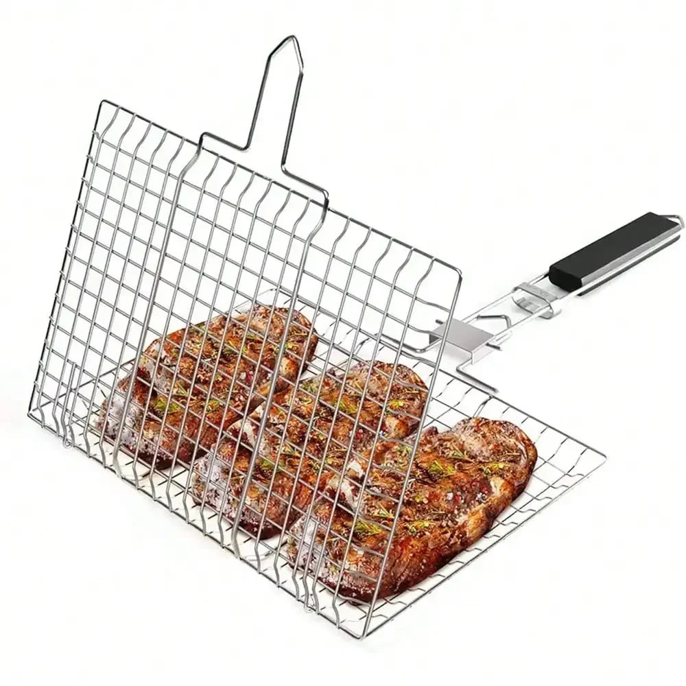 Folding Portable Outdoor Camping Stainless Steel BBQ Rack