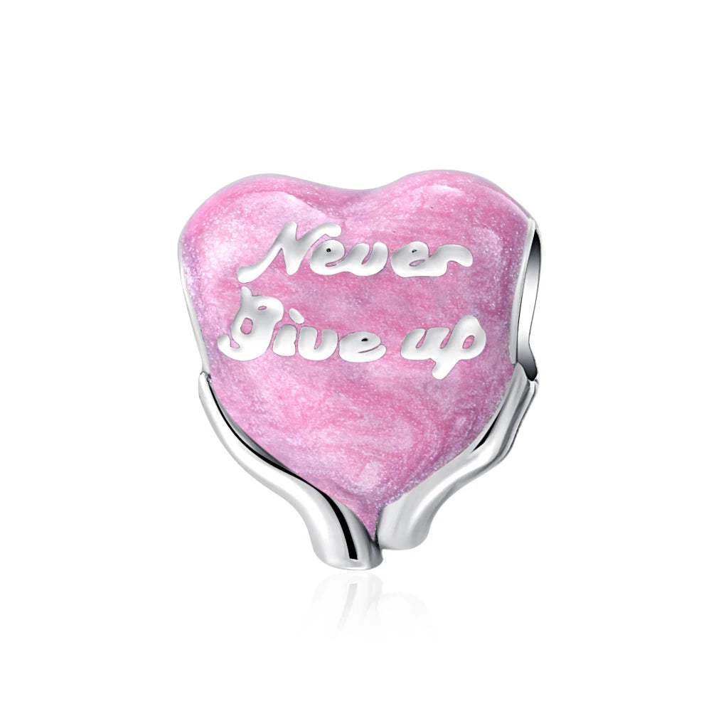 925 Silver Pink Series Bow Zircon Flower Bead Charm