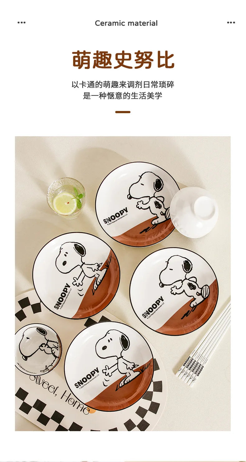 Snoopy Cute Series Couple High Aesthetic Dining Plate