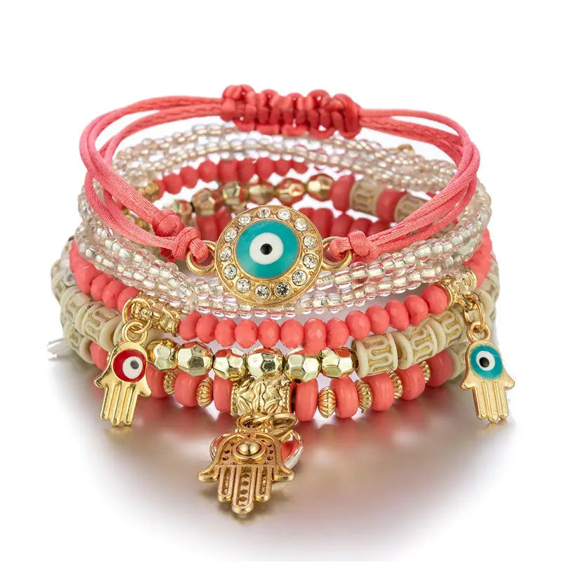 6Pcs/set Bohemian Evil Eye Bracelet Set