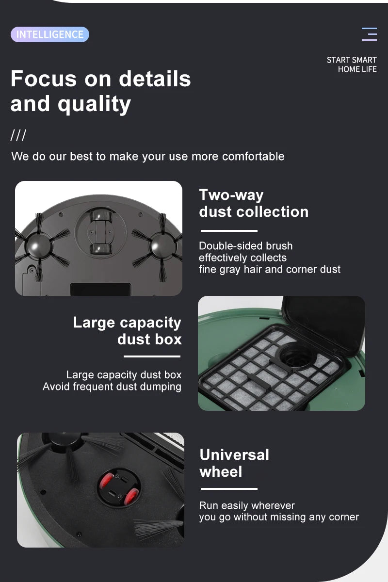 3 In 1 Wireless Vacuum Cleaner Sweeping Robots