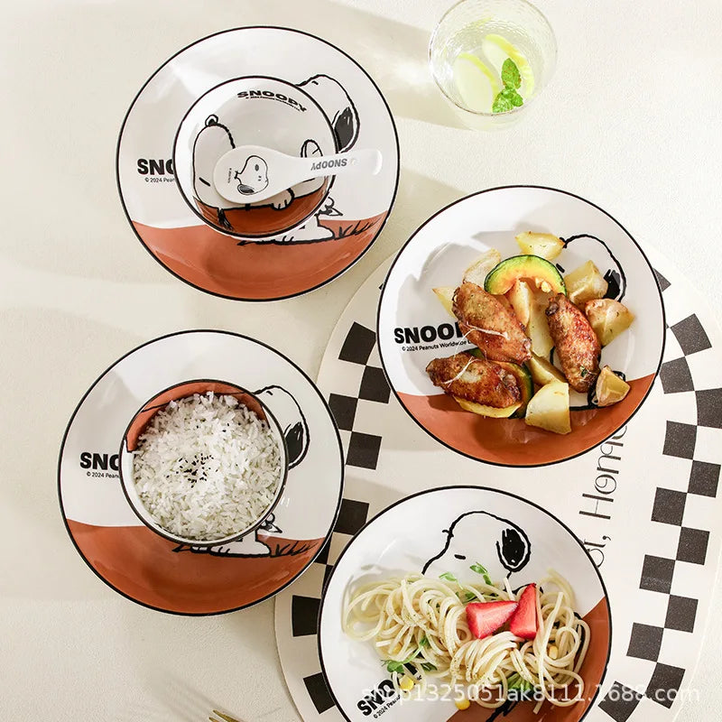 Snoopy Cute Series Couple High Aesthetic Dining Plate