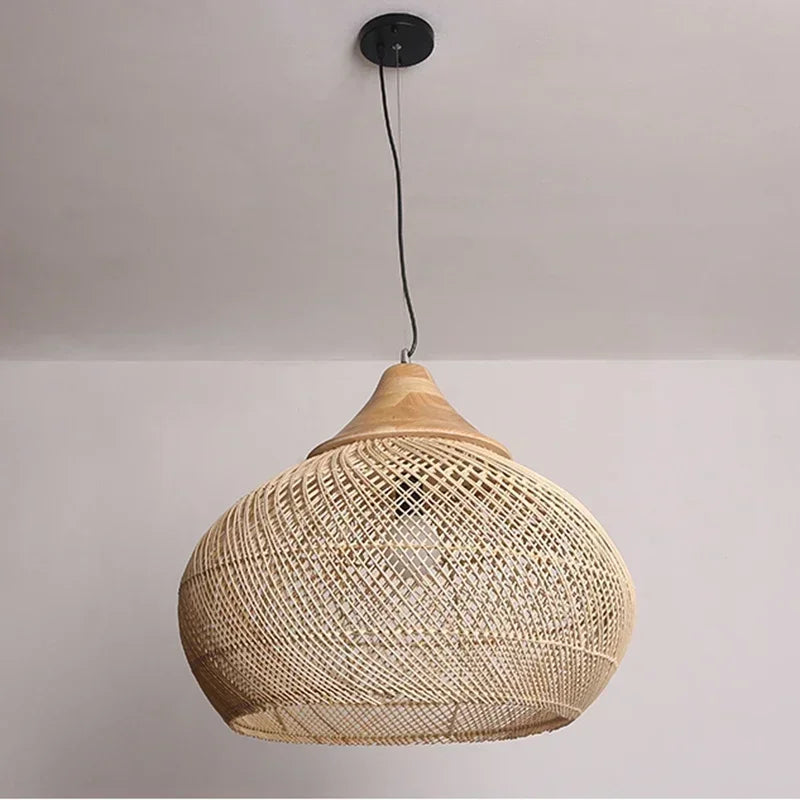 60cm Wabi Sabi Rattan LED Pendant Lights