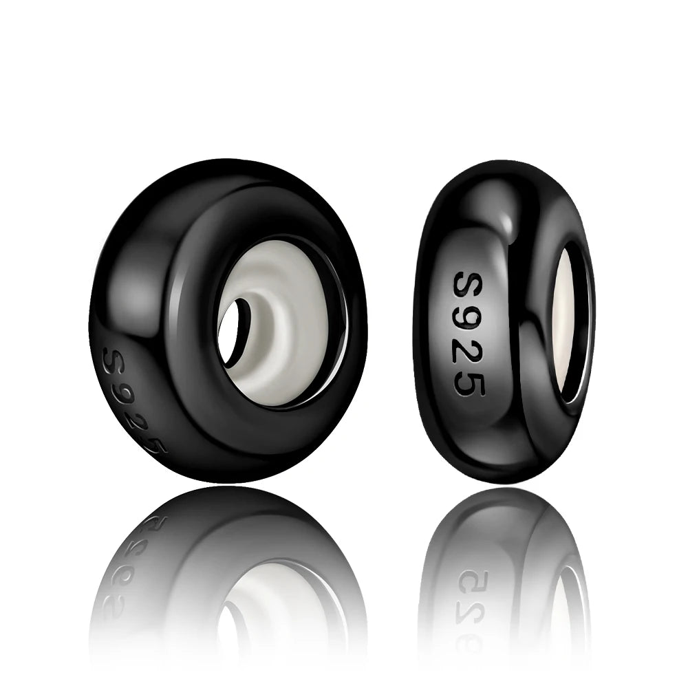 925 Sterling Silver June Birthstone Heart Beads & Sun And Moon Medal Pendant