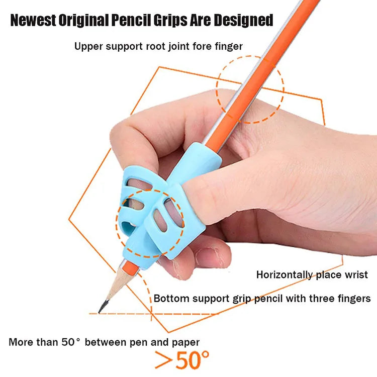 Tripod grip shaped Pencil gripper